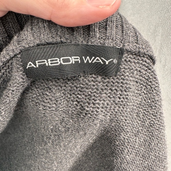 Arbor Way Zip Up Men's Cotton Sweater Gray 100% cotton - Picture 3 of 4